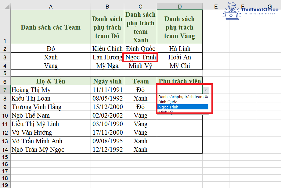 cách tạo Drop List trong Excel