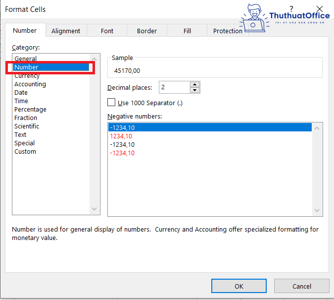 phép chia trong Excel