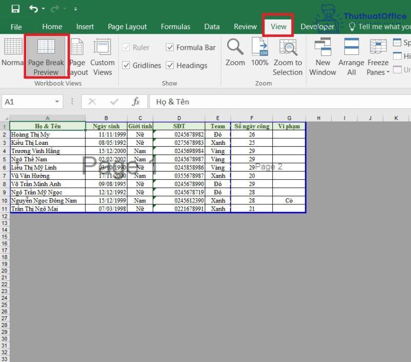 Cách căn lề trong Excel