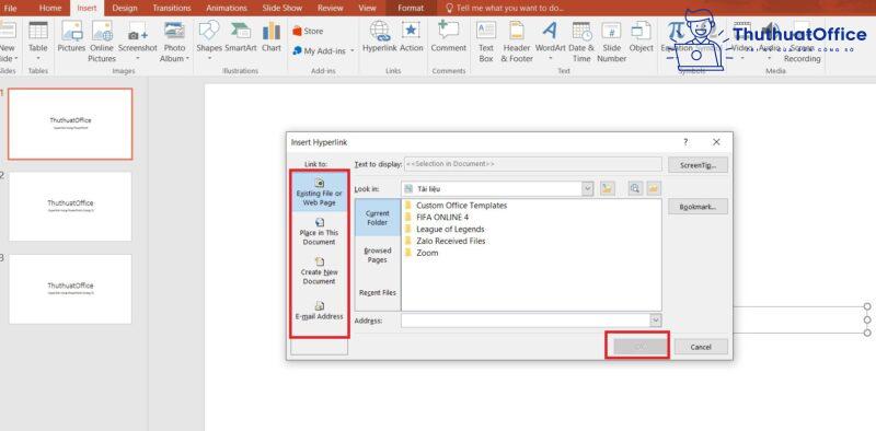 hyperlink trong PowerPoint