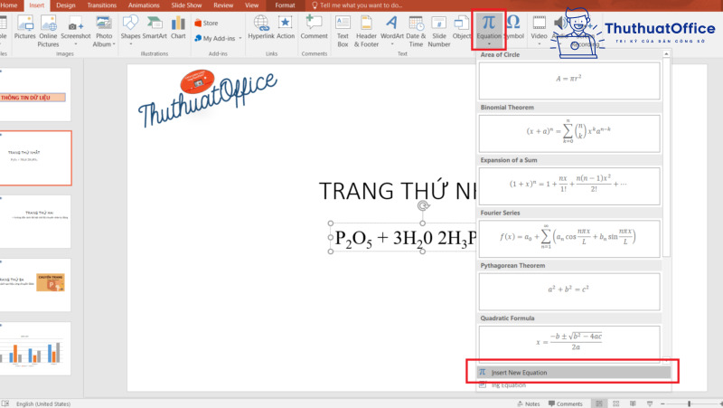 cách viết chỉ số dưới trong PowerPoint