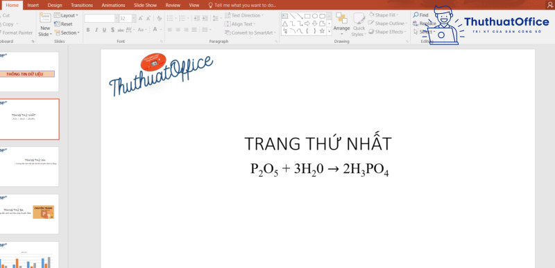 cách viết chỉ số dưới trong PowerPoint