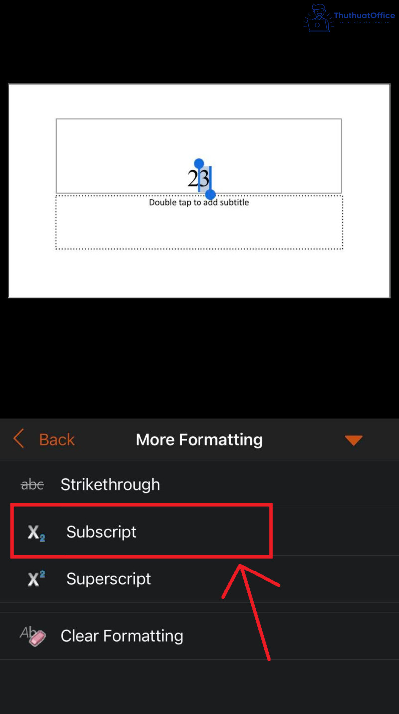 cách viết chỉ số dưới trong PowerPoint