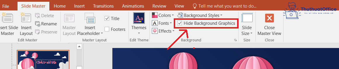 chỉnh sửa background graphic trong PowerPoint