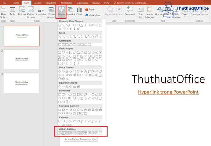 hyperlink trong PowerPoint