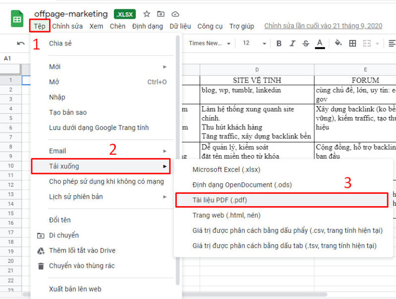 Chuyển đổi Excel sang PDF