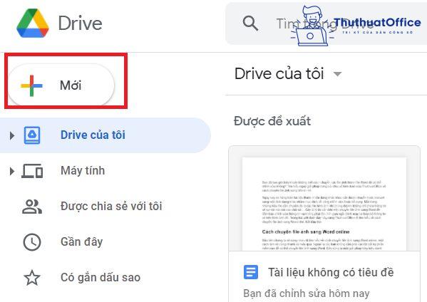 Chuyển file ảnh sang Word bằng Google Drive