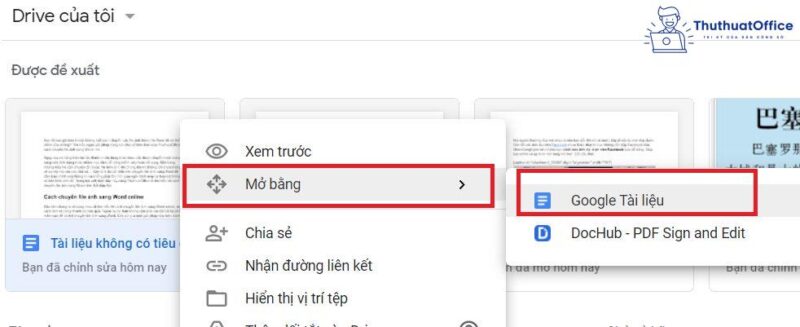 Chuyển file ảnh sang Word bằng Google Drive