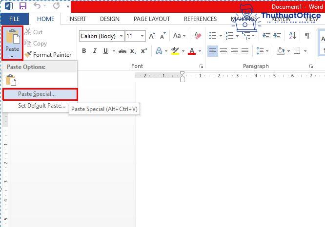 chuyển Excel sang Word