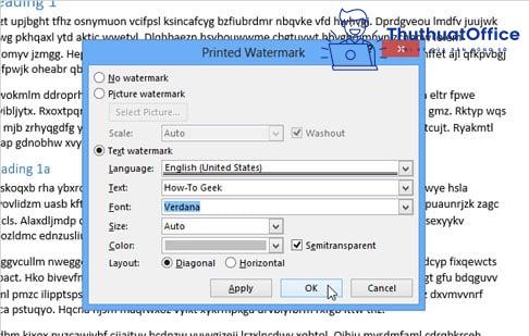 watermark trong Word