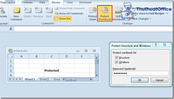 khoá file Excel