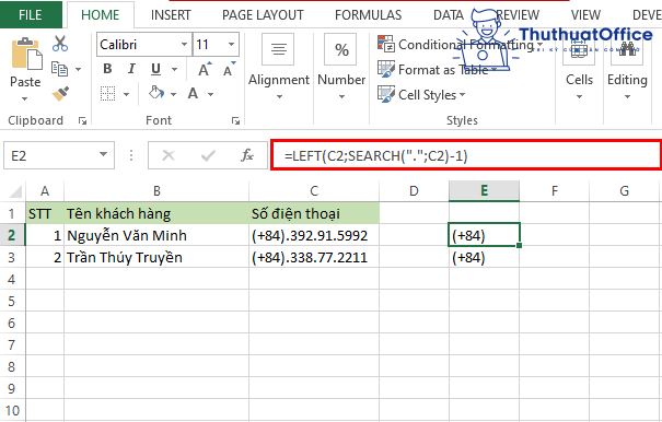 Cách lọc số điện thoại trong Excel