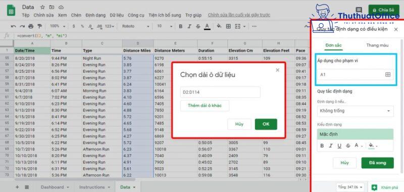 định dạng số trong Google Sheets