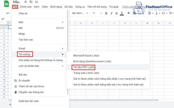 chuyển file excel sang pdf không mất định dạng