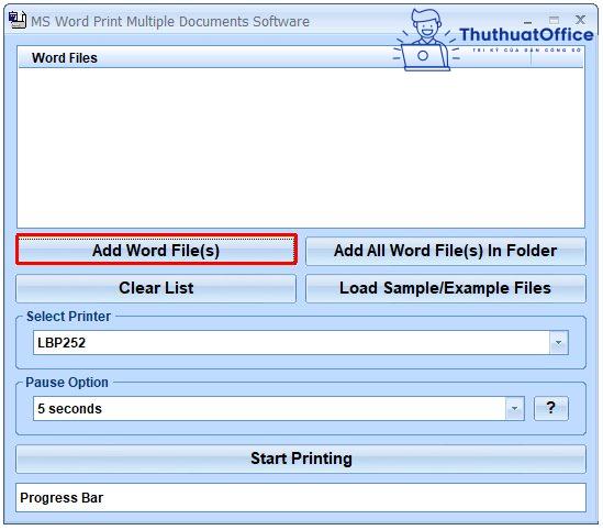 in nhiều file Word cùng lúc