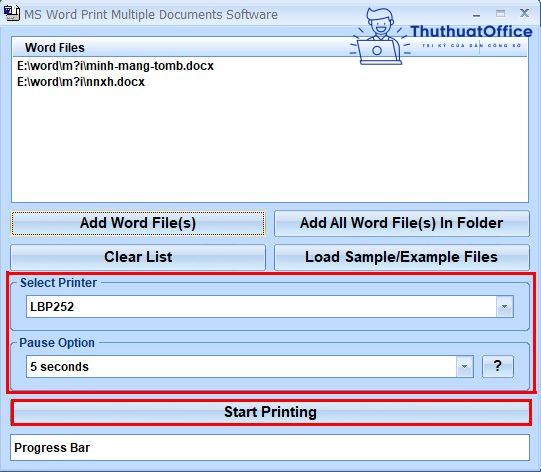 in nhiều file Word cùng lúc