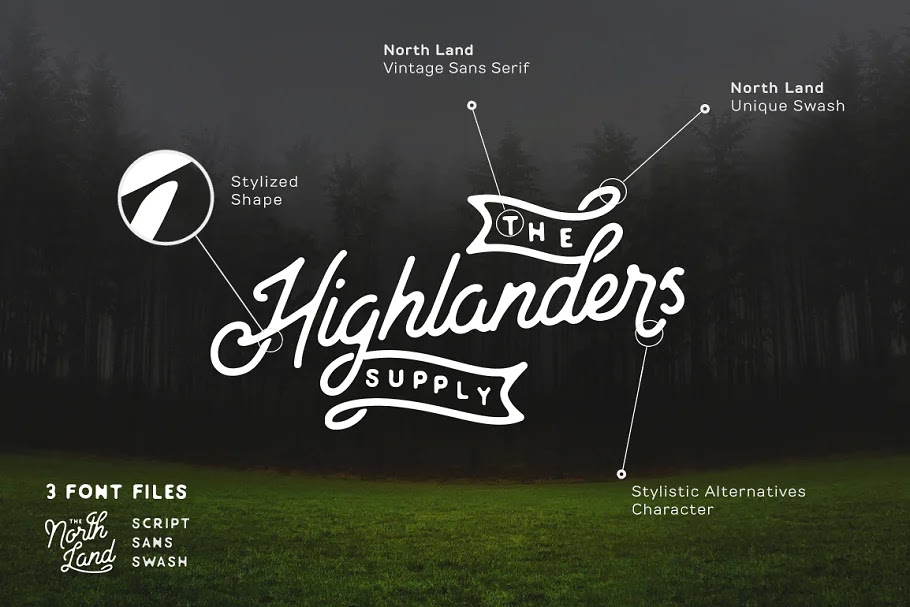 North Land Typeface - Font Bundle