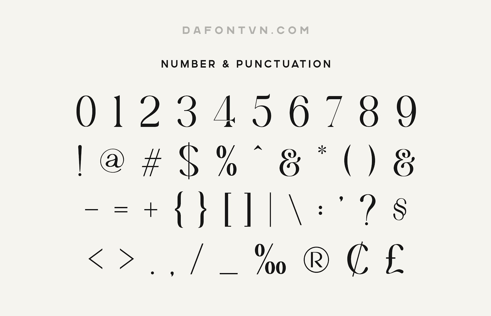 Pastel Orange - Number & Punctation