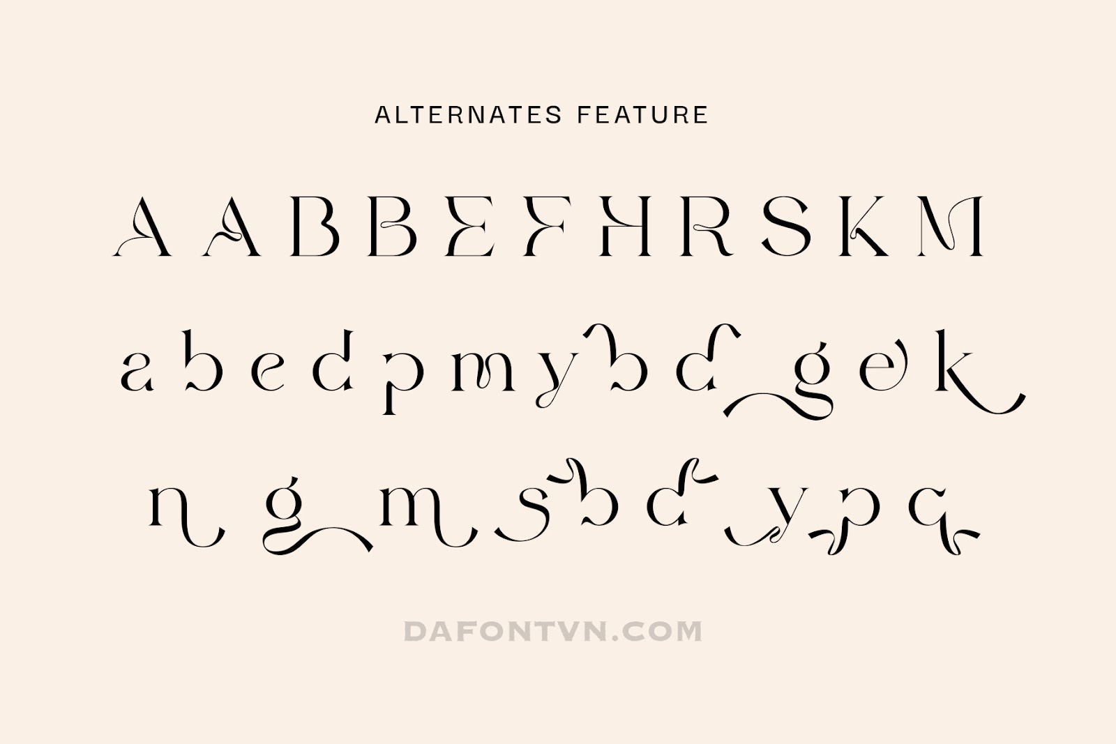 Font Abygaer - Alternates Features