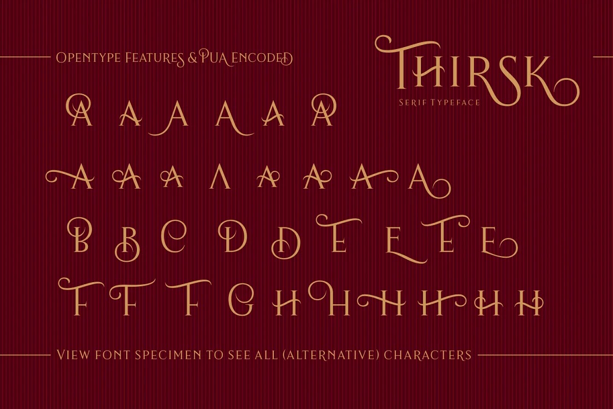 Thirsk font typeface features