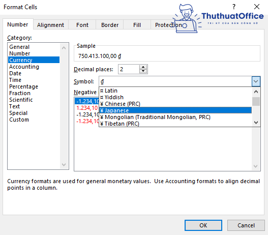 Những cách định dạng số trong Excel 9