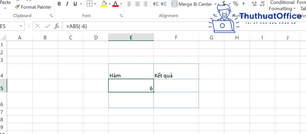 giá trị tuyệt đối trong Excel