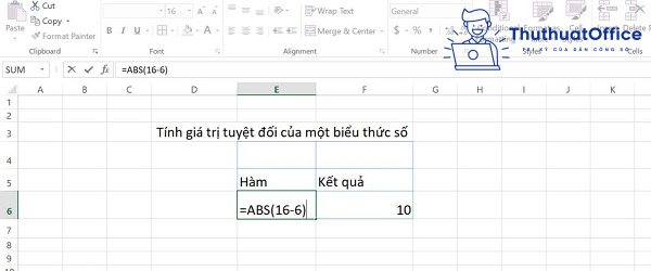 giá trị tuyệt đối trong Excel