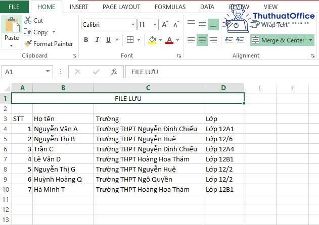 cách chia ô trong Excel