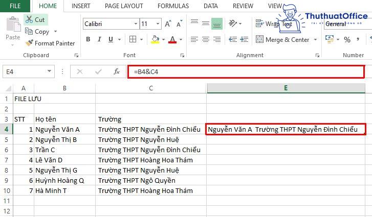 cách chia ô trong Excel