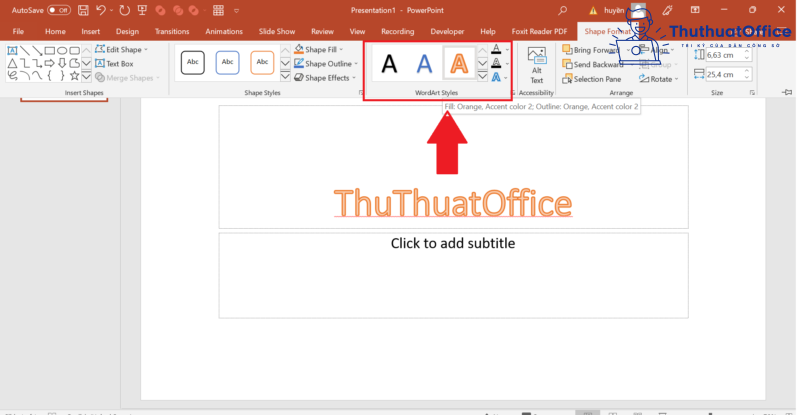 cách viết chữ trong PowerPoint