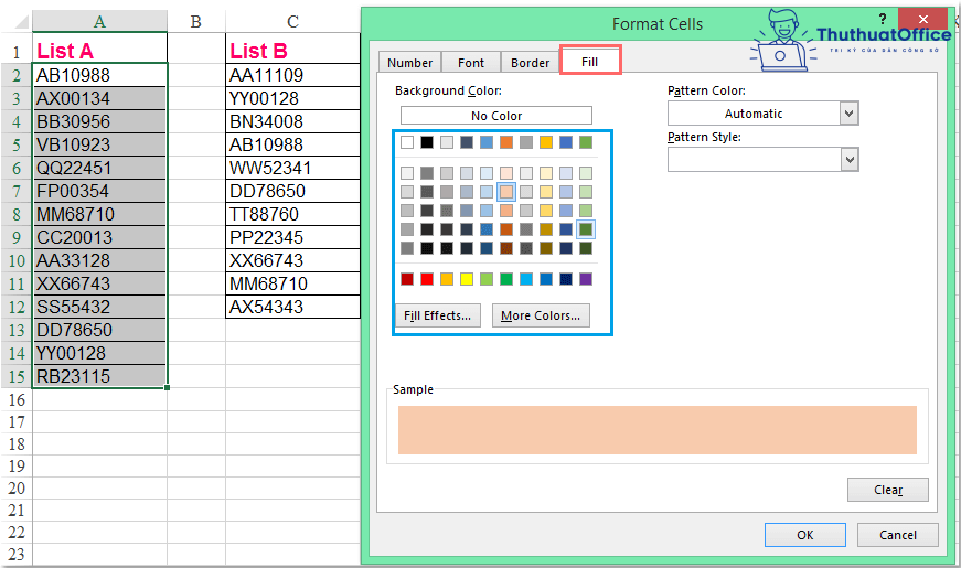 so sánh 2 cột trong excel