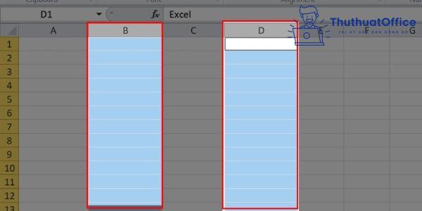 cách thêm cột trong Excel