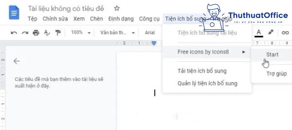 cách tích hợp Icons8 vào Google Docs 11