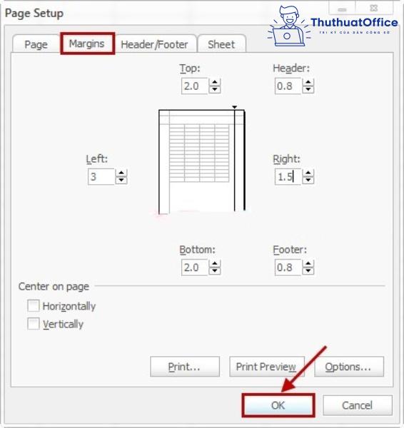 Cách in 2 mặt trong Excel