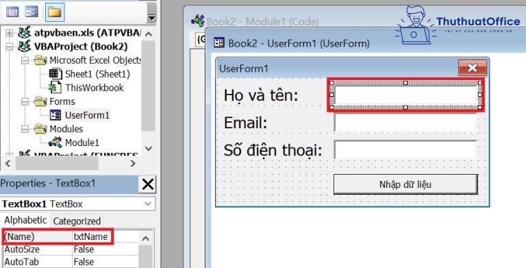 cách nhập dữ liệu trong Excel bằng form tự tạo