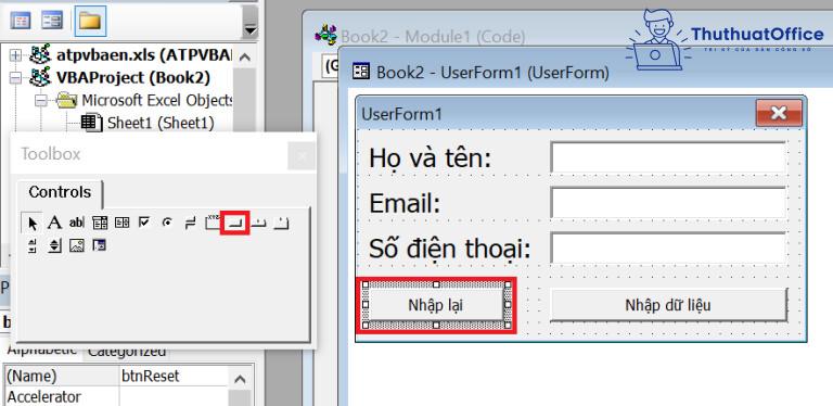 cách nhập dữ liệu trong Excel bằng form tự tạo