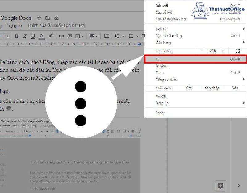 cách in trong Google Docs 01