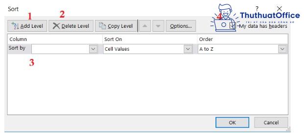 sắp xếp trong excel