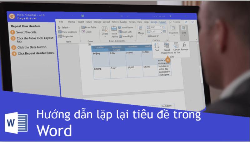 Hướng dẫn lặp lại tiêu đề trong Word năm 2021