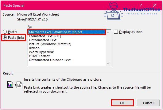 chuyển Excel sang Word