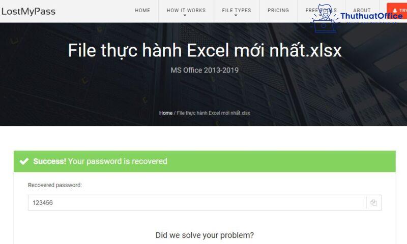 cách mở khóa file Excel