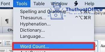 đếm ký tự trong Word