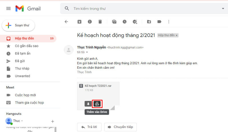 Mở tập tin thông qua Google Drive