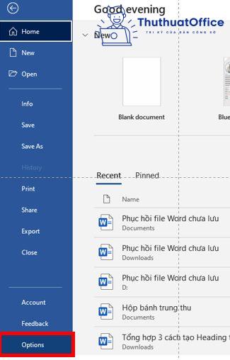 lấy lại file Word chưa lưu