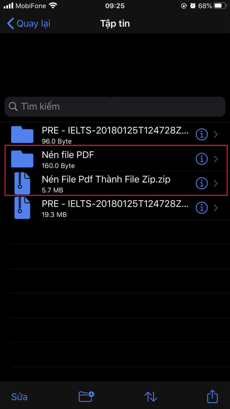 File trước và sau khi nén