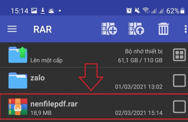 Kết quả file sau khi nén