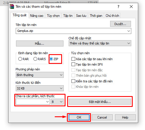 Nén file pdf thành zip 2