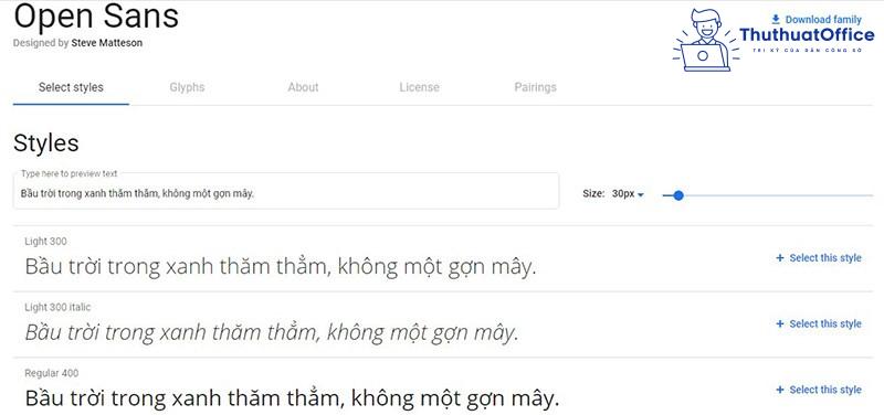 Các font chữ tiếng Việt đẹp trong Word