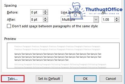 cách đặt tab trong Word