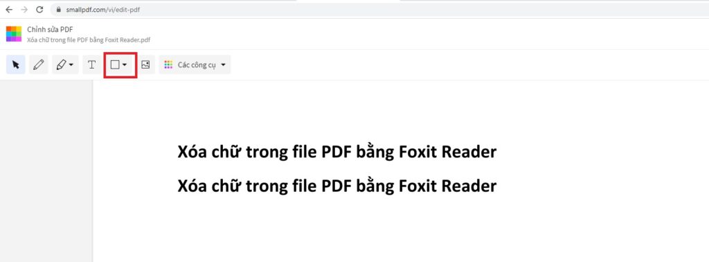 Xóa chữ trong file PDF bằng Smallpdf